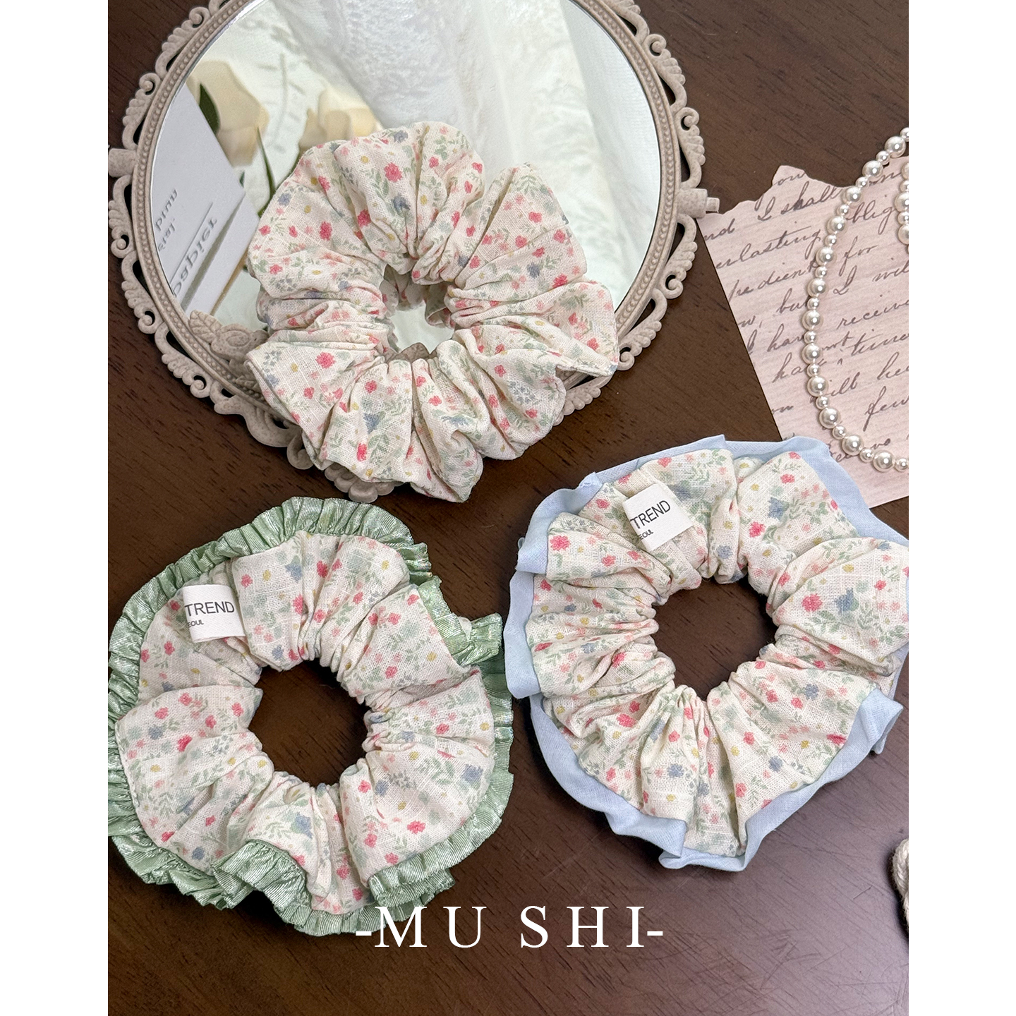 田园碎花大肠发圈清新森系发绳女