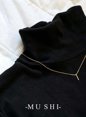 S925镀14K金简约几何吊坠项链女