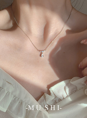 泪水滴吊坠项链通体s925纯银锆石