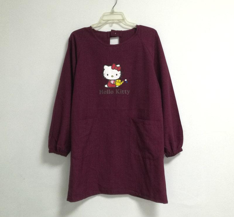 奇奇蒂蒂包邮长袖围裙时尚韩版工作店员服外贸居家服厨房反穿罩衣