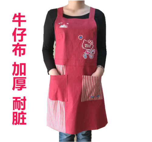 包邮韩版时尚店员服新款厨房可爱日本外贸原单围裙罩衣反穿衣居家