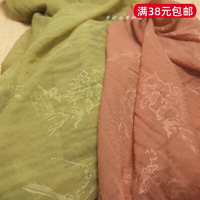 中国风赤霞橙黄绿雪纺服装布料