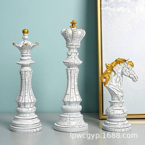 国际象棋家居电视柜酒柜玄关装饰摆设皇后国王马象棋摆件创意礼品
