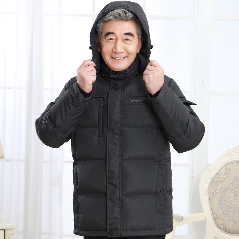 爸爸爷爷款羽绒服加厚冬装外套中老年人中年男士老人父亲冬季衣服
