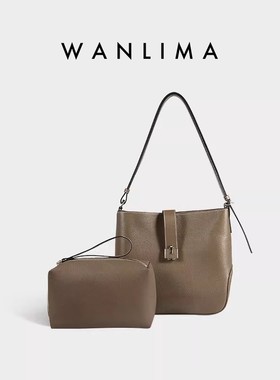 头层togo纹牛皮【买1赠1】【超能小太阳】万里马水桶包极简风托特