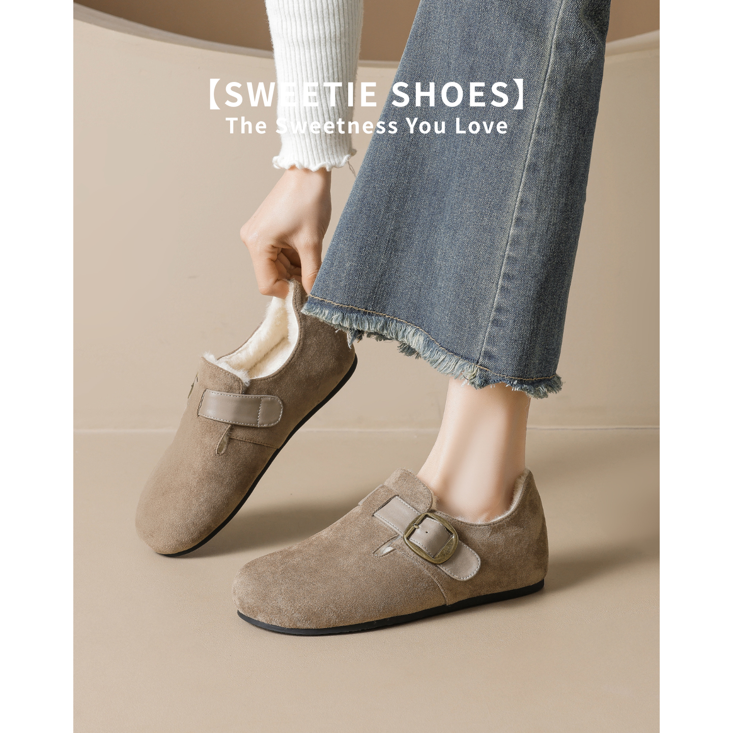 厚底加绒勃肯鞋冬季增高全包棉鞋