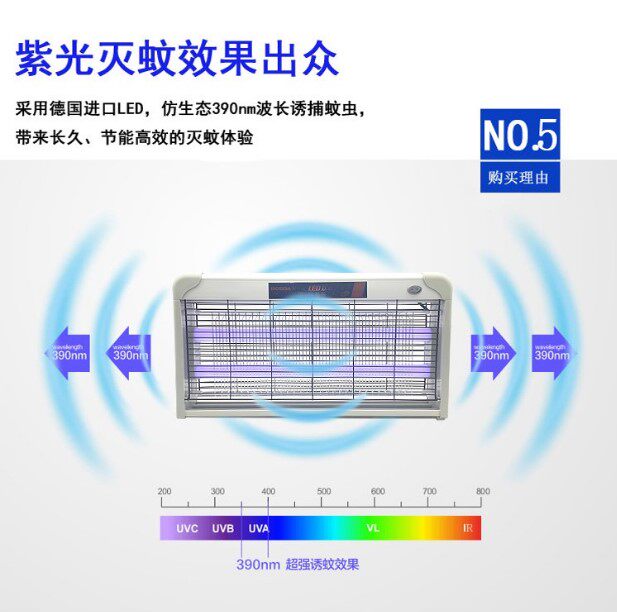 BAOSHIDA 전기 충격 LED 모기 킬러 램프는 레스토랑 상업용 및 가정용 파리 곤충 및 모기 구충제를 잡아 죽입니다
