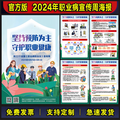 官方版2024年职业病宣传周海报