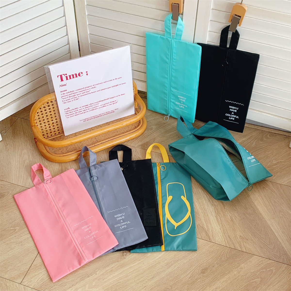 旅行出差收纳袋抽绳束口袋拉链袋