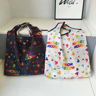 日单超可爱印花加大环保便携折叠手提购物袋卡通背心袋超市购物包