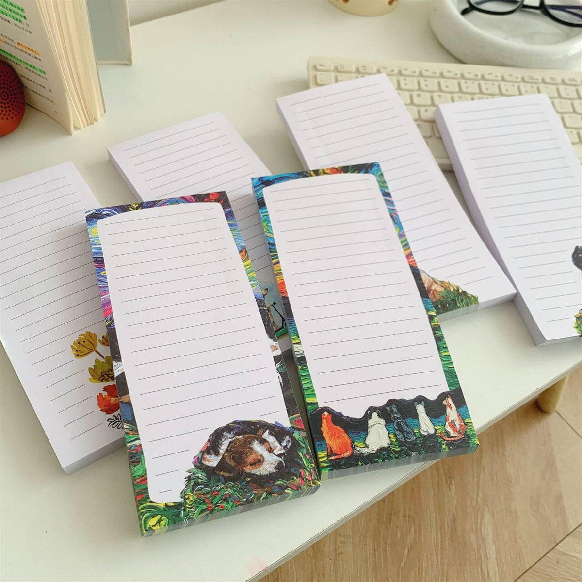 出美单！梵高风油画文艺范磁吸磁性冰箱贴便签本设计师款留言本