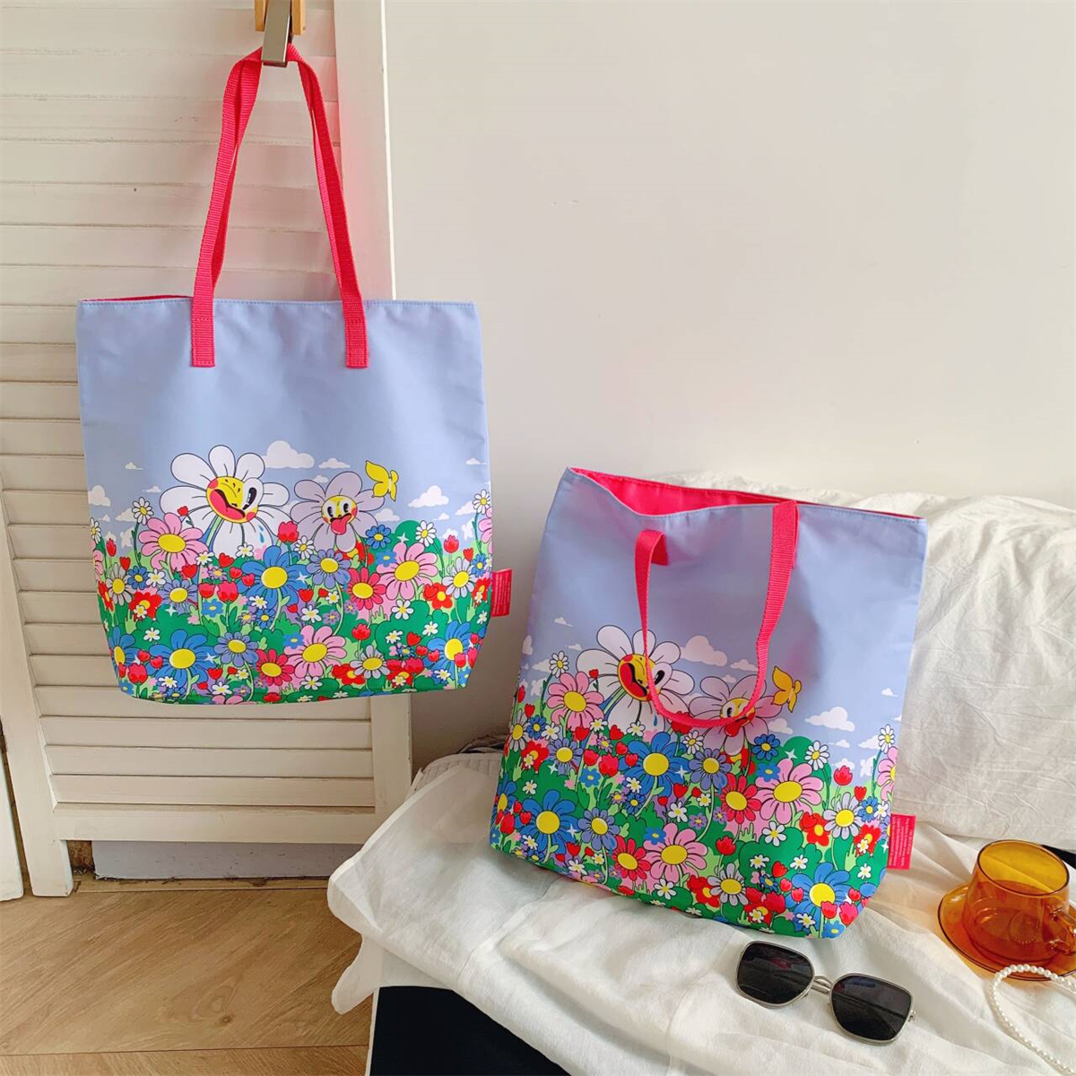 小花朵单肩包女士逛街休闲购物包