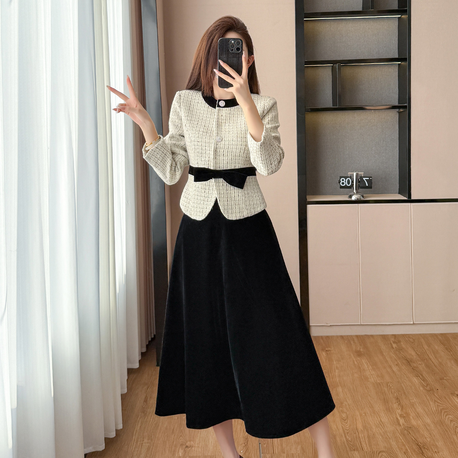 高端羊毛小香风外套女2025秋冬新款高级感气质上衣半裙套装