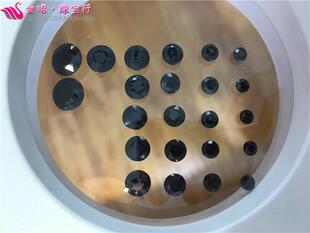 蓝宝石裸石圆形蓝宝戒面山东昌乐矿区黑蓝宝可做耳钉吊坠戒指首饰