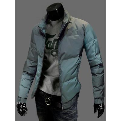 潮牌羽绒服男冬季保暖帅气潮流百搭立领轻薄白鸭绒渐变色上衣外套