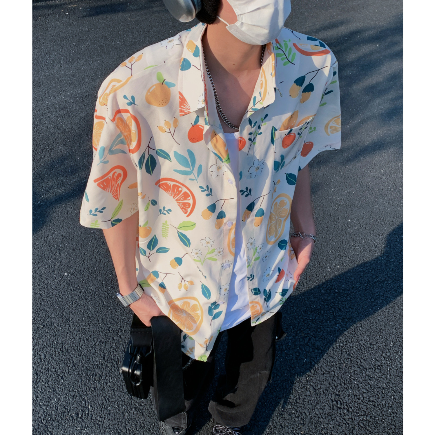 夏季短袖花衬衫宽松男女上衣C17P40，男装T恤，电商A433