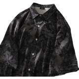 夏季港风防晒冰丝男女短袖宽松情侣印花衬衫C19P40，男装防晒衣，电商A433