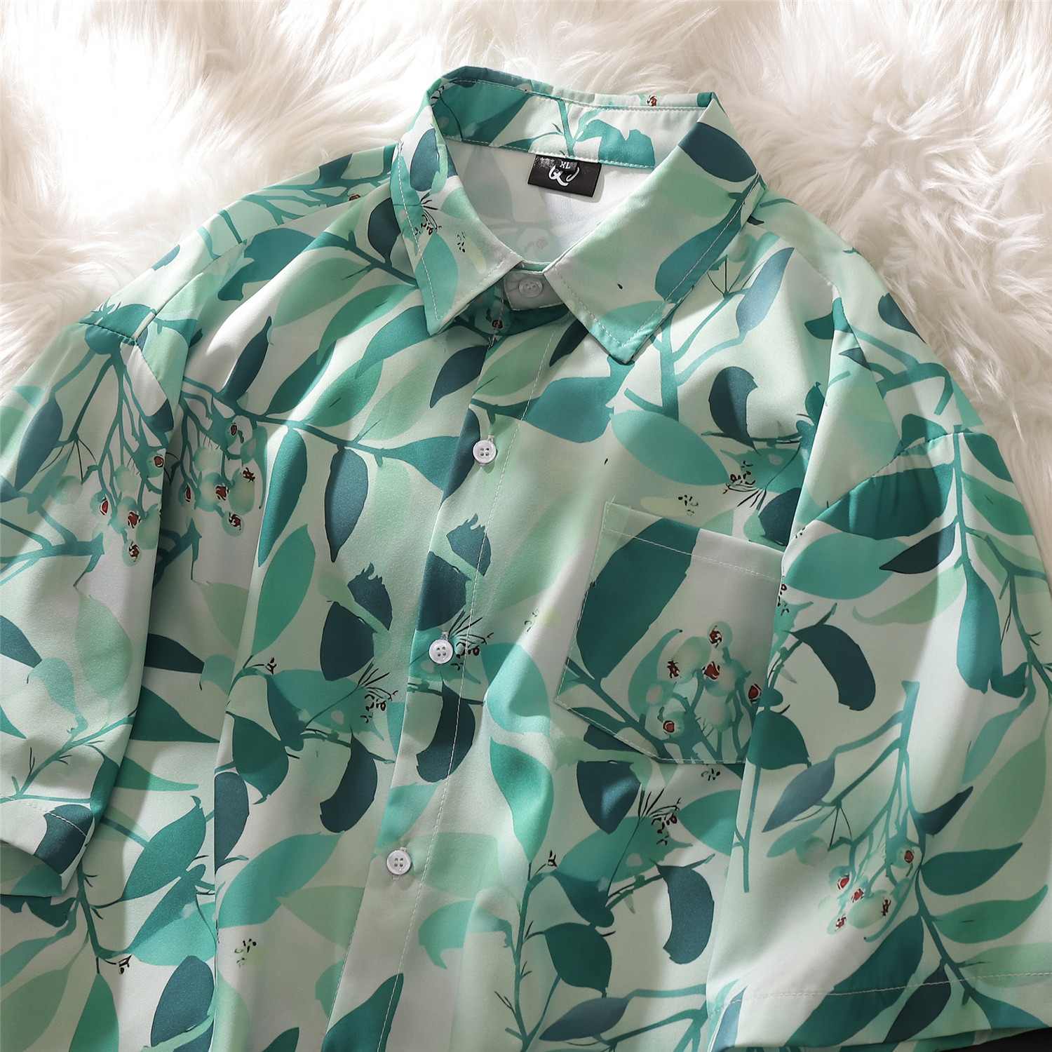 夏季清爽花色男女防晒薄款短袖情侣衬衫C03P40，男装防晒衣，电商A433