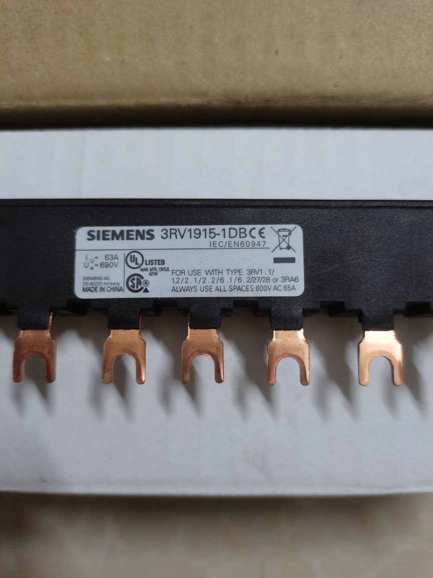 西门子电动机断路器汇流排3RV1915-1DB(3P可连接5个断路器)