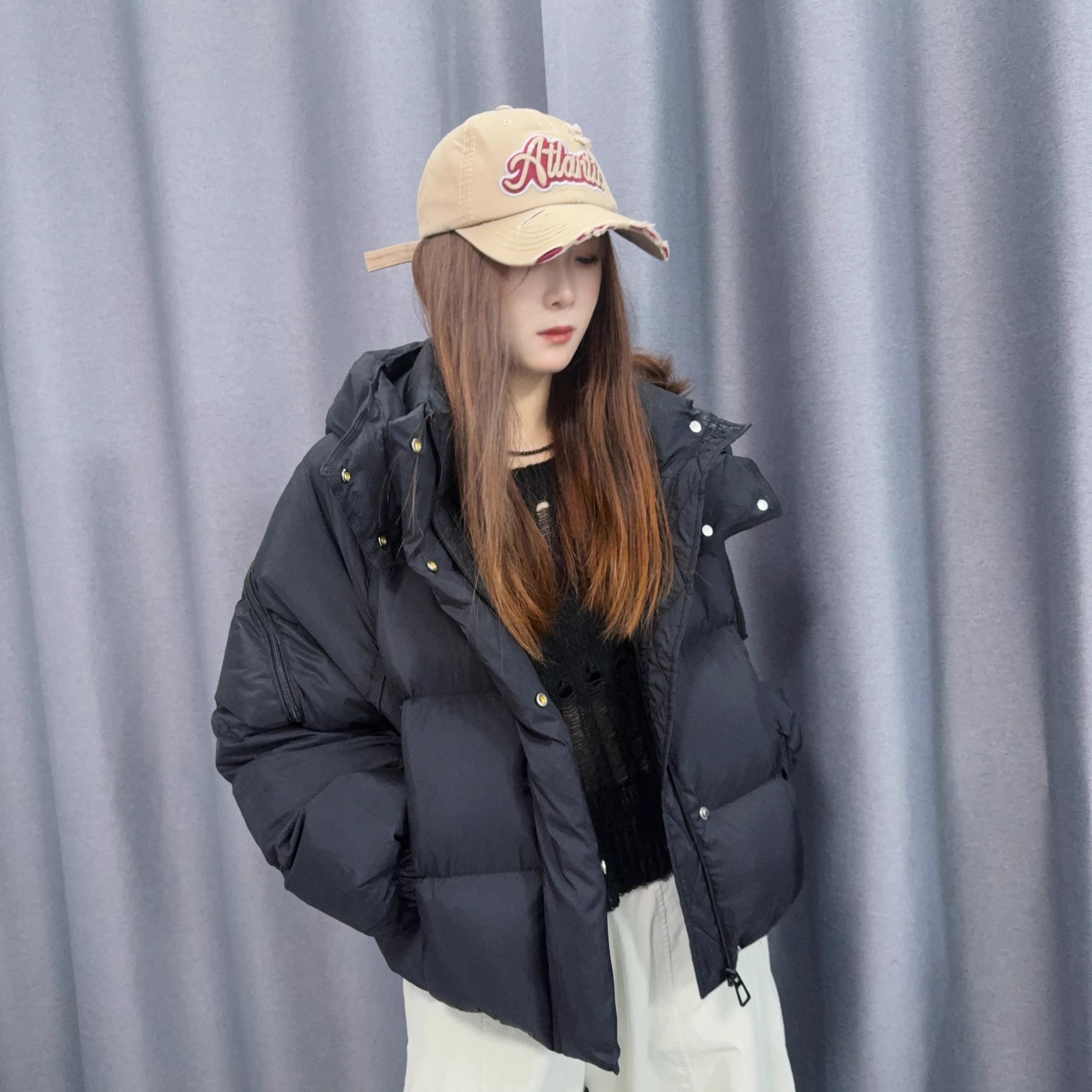 沐青短款面包羽绒服女冬2025新款