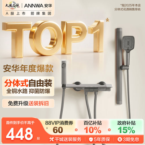 全铜分体式小户型简易花洒组合