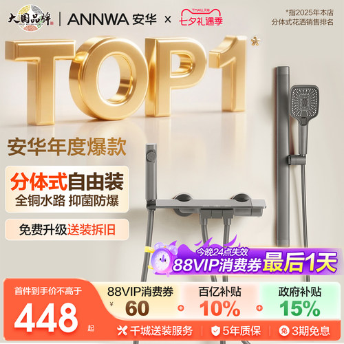 全铜分体式小户型简易花洒组合