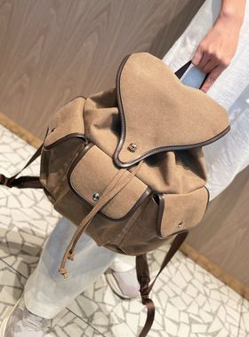 超火帆布小众旅行双肩包女2025新款时尚通勤高颜值轻便女士背包大