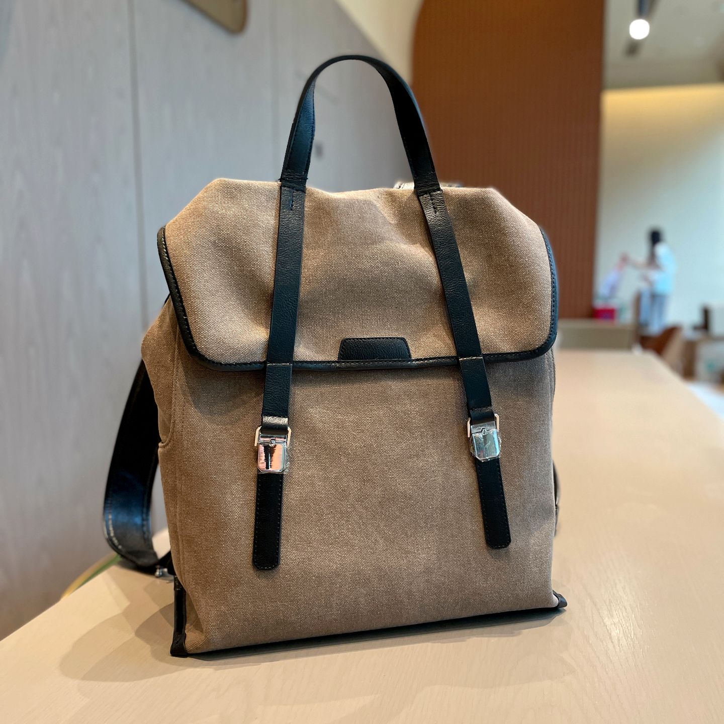 超火通勤时尚双肩包女2025新款大容量帆布电脑女士背包高级旅行大