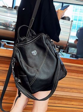 休闲真皮双肩包女2025新款超火时尚潮流女士背包高级感牛皮旅行包