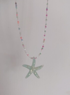 25元包邮朵拉手作夏日海星串珠项链海边度假风y2k辣妹锁骨链星星