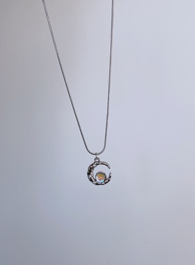 月牙星星项链锁骨链辣妹配饰