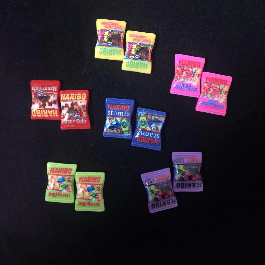 「25元包邮」朵拉手作y2k甜妹小熊糖果耳钉仿真趣味耳夹六色入女