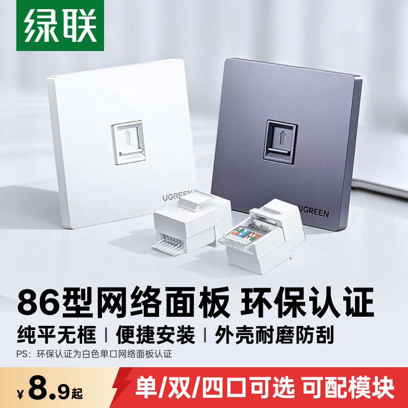 绿联网线面板环保认证可配模块