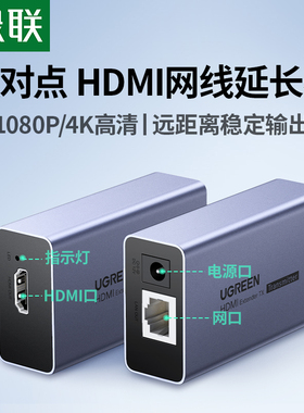 绿联hdmi网线延长器50/150/200米4k高清rj45网口音视频转换监控信号局域网放大增强usb接头kvm收发网络传输器