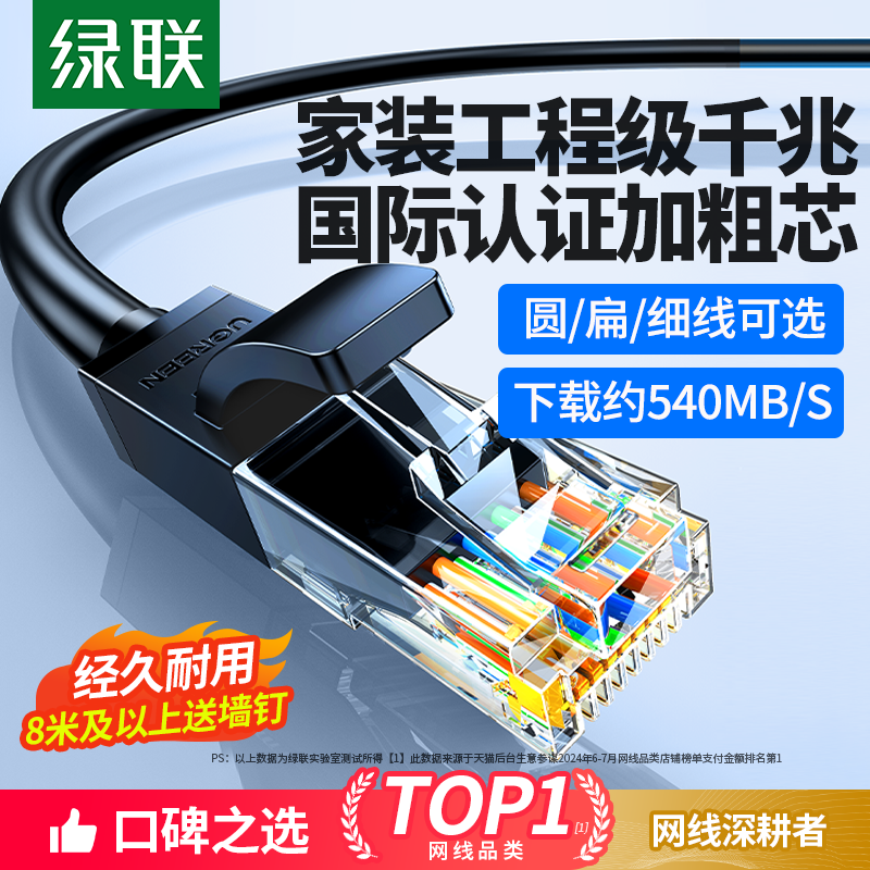 绿联千兆六类网线[五重国际认证]