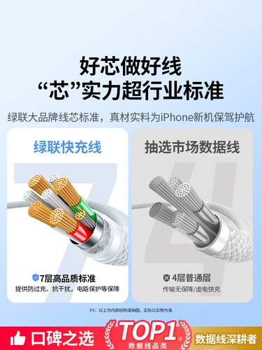 绿联 Apple, huawei, совместимый iphone15, мобильный телефон с зарядкой, комплект, 16, 15promax, официальный флагманский магазин, быстрая зарядка 60W