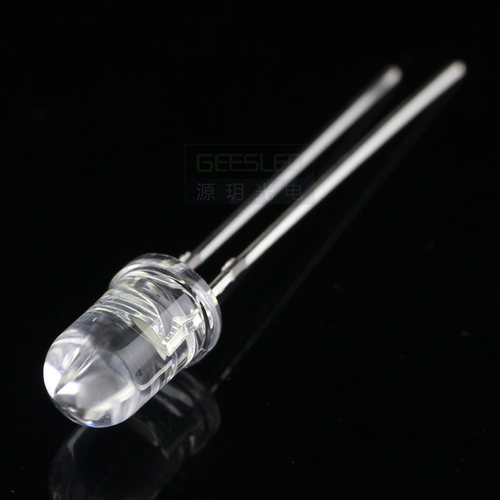 F5圆头白光发光二极管有边长脚