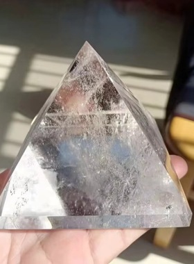 天然白水晶金字塔摆件收藏装饰手工水晶石工艺品水晶家居饰品礼物