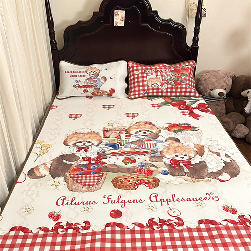 梨梦原创大版lolita冰丝凉席三件套少女夏季可机洗床笠款单人宿舍