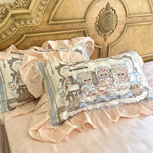 40支純棉水洗棉單件枕套全棉枕頭套一只裝 48×74cm lolita 梨夢