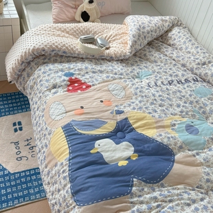 被芯四季 卡通针织豆豆绒被子秋冬季 通用宿舍单双人学生 大版 梨梦