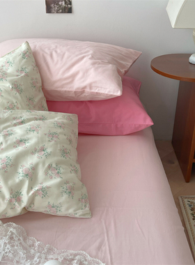 梨梦单品 ins碎花少女全棉单件枕套40支纯棉枕头套48×74cm一对装