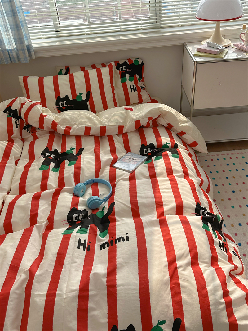 床单床笠四件套纯棉ins