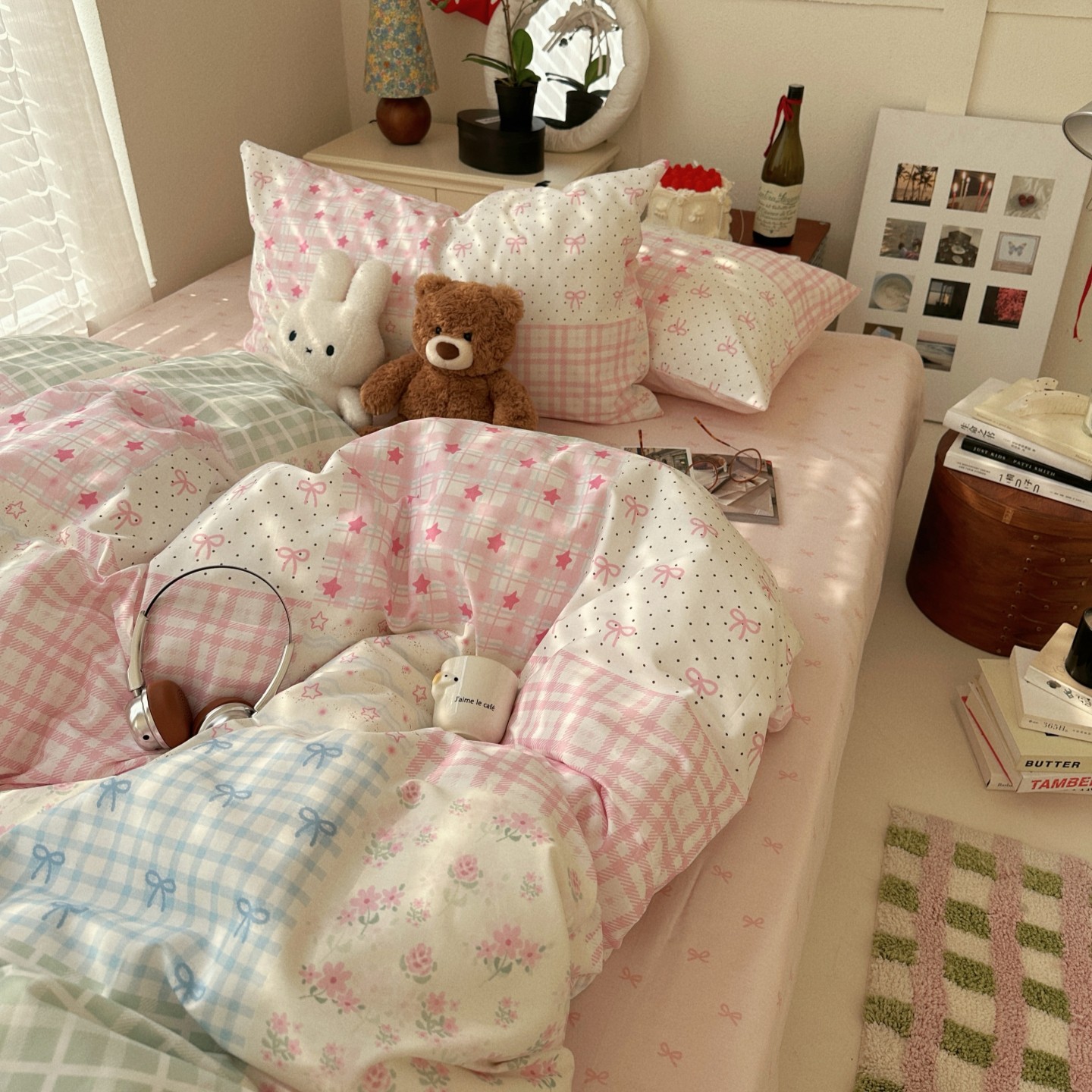 梨梦 收集春天 可爱纯棉四件套全棉床单被套床笠款宿舍床上用品,床上用品,床品套件/四件套/多件套,淘宝优惠券,粉丝福利购,淘宝优惠卷