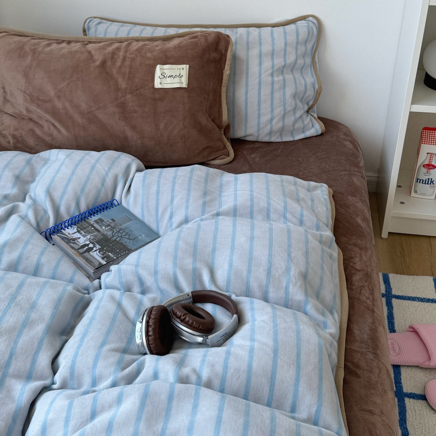 梨梦 焦糖海盐 ins牛奶绒四件套秋冬保暖珊瑚绒床单被套床上用品,床上用品,床品套件/四件套/多件套,淘宝优惠券,粉丝福利购,淘宝优惠卷