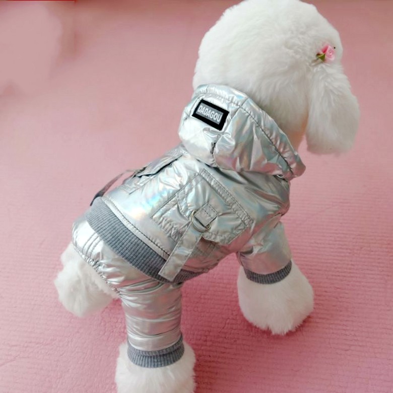 太空棉服小狗狗衣服保暖棉衣秋冬装加厚小型犬贵宾泰迪四脚衣冬季