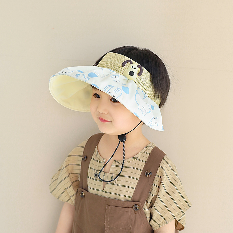 夏季儿童帽子新款可爱卡通小狗空顶帽时尚休闲潮款男童户外遮阳帽