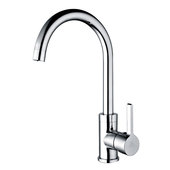 一字把 铜镀铬 金字塔立式 菜盆冷热龙头