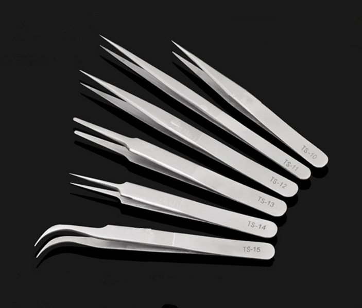 不锈钢镊子尖头弯头扁头夹子ST-10 11 12 13 14 15