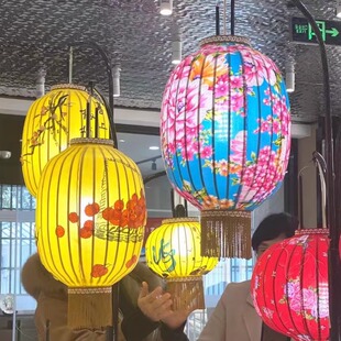 台湾手工灯笼非遗贝雕 装饰家居照明水果荔枝客厅文创DIY贝壳贴